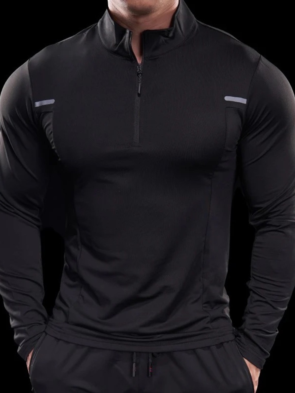 NWT Aha Selected Reflective Performance Quarter-Zip Long Sleeve Shirts S L48